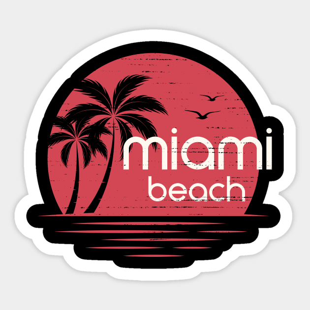 Miami sunset design, typography Sticker by Frispa